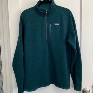 Patagonia Men’s Better Sweater 1/4 zip fleece pullover - teal - L - like new!